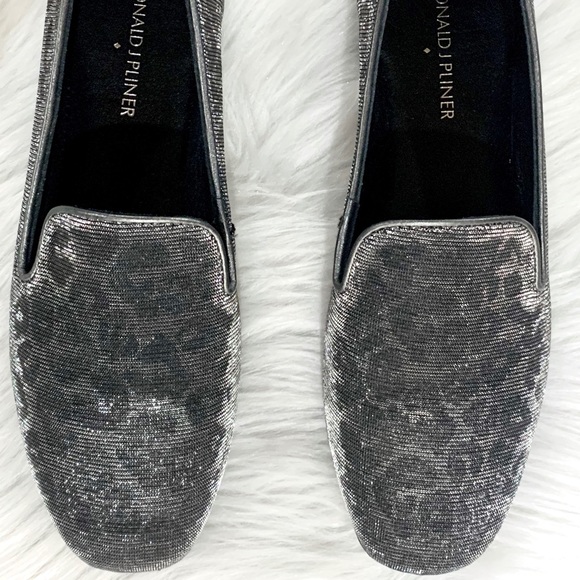 SOLD-Donald J. Pliner Metallic Leopard Loafers - Picture 2 of 8